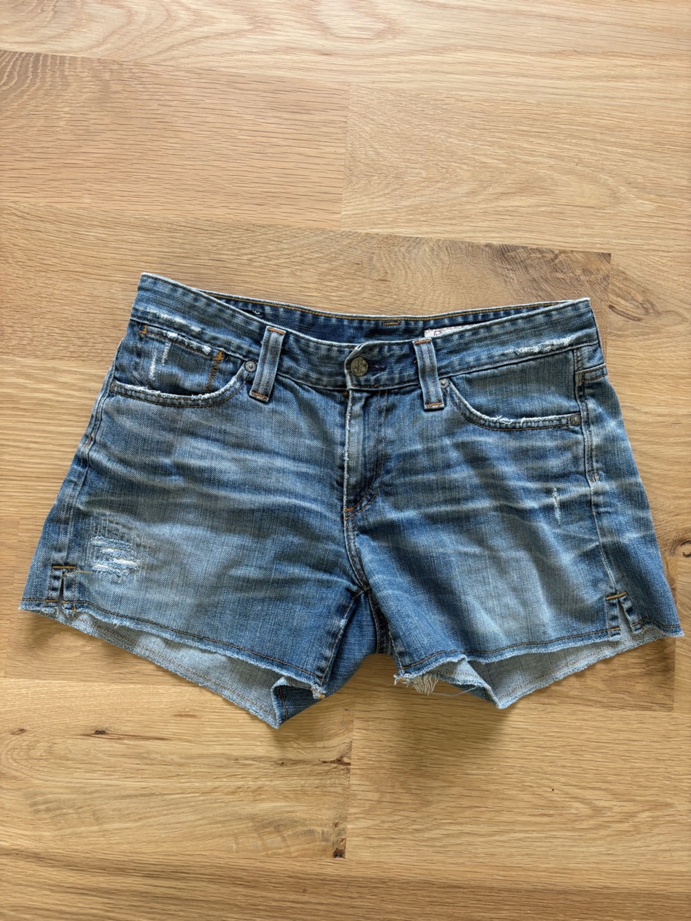Ag Adriano Goldschmied frayed denim cutoff shorts size 29